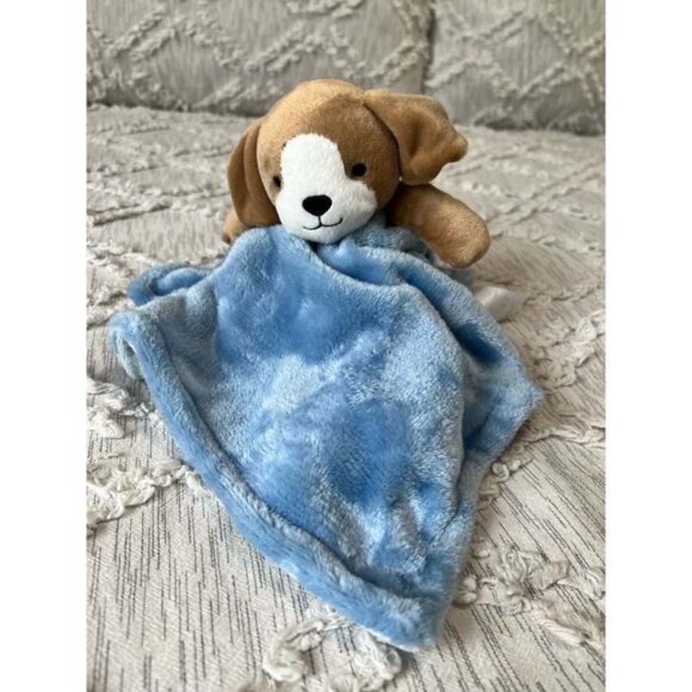 Puppy Dog Carter's Baby Security Blanket Lovey Plush Blue Tan Soother